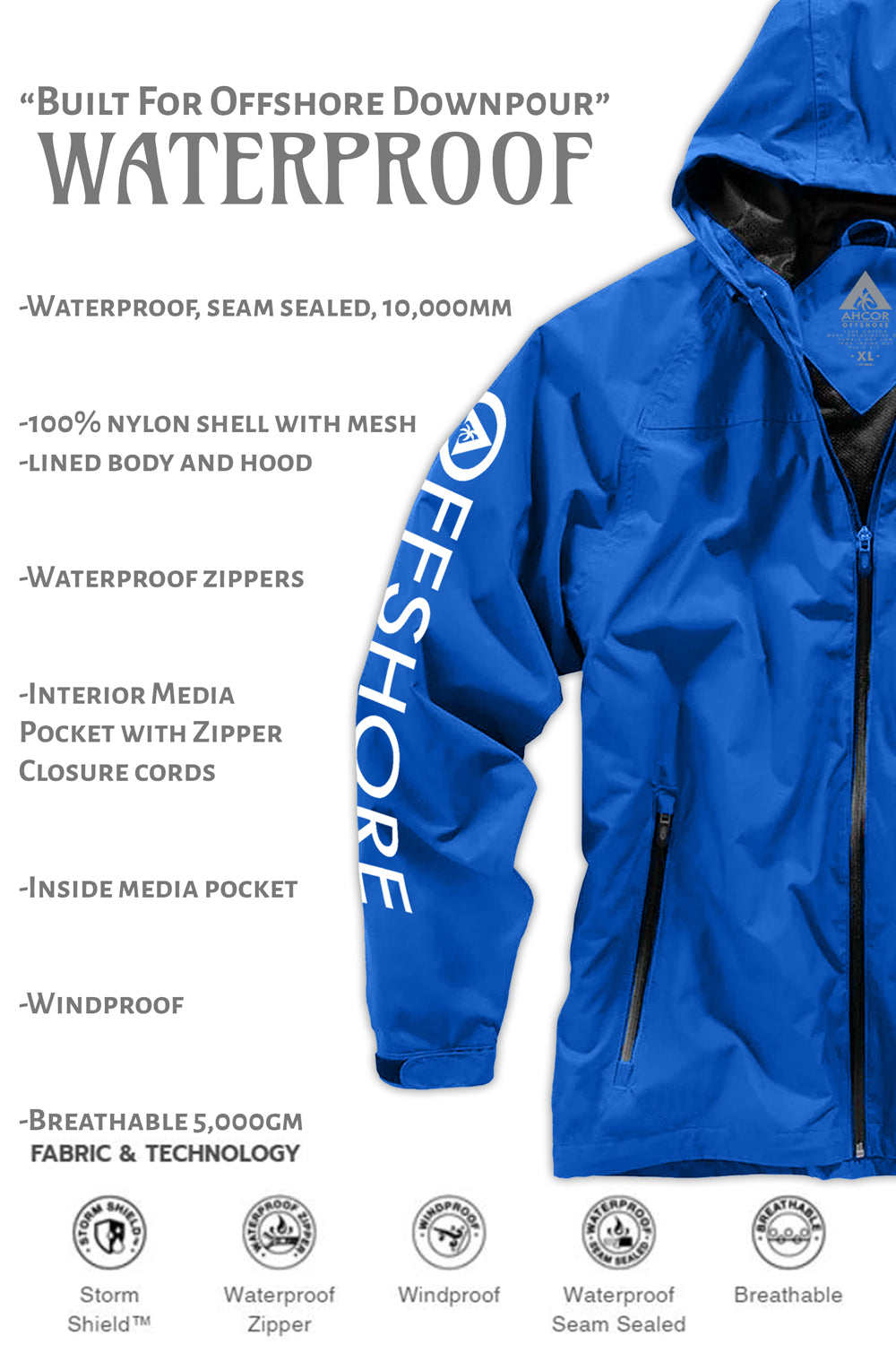 Royal blue Waterproof Fishing Jacket 